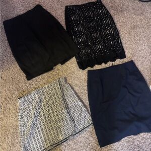 Elegant Black and White Women's Skirt Set
